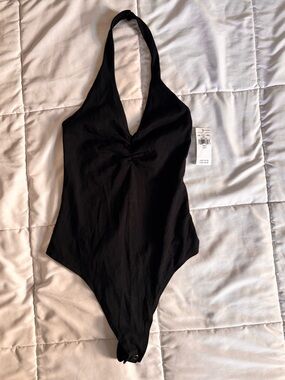 American Eagle Outfitters Black Halter Bodysuit